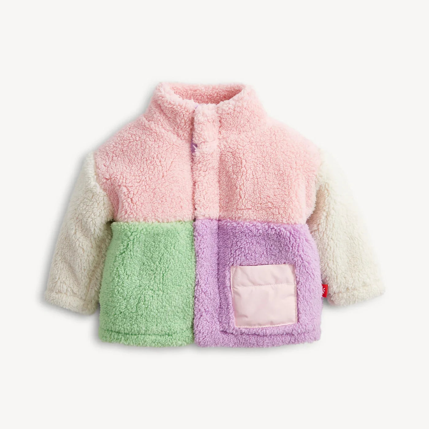 Magnetic Me Pink Colorblock Sherpa Girls Jacket