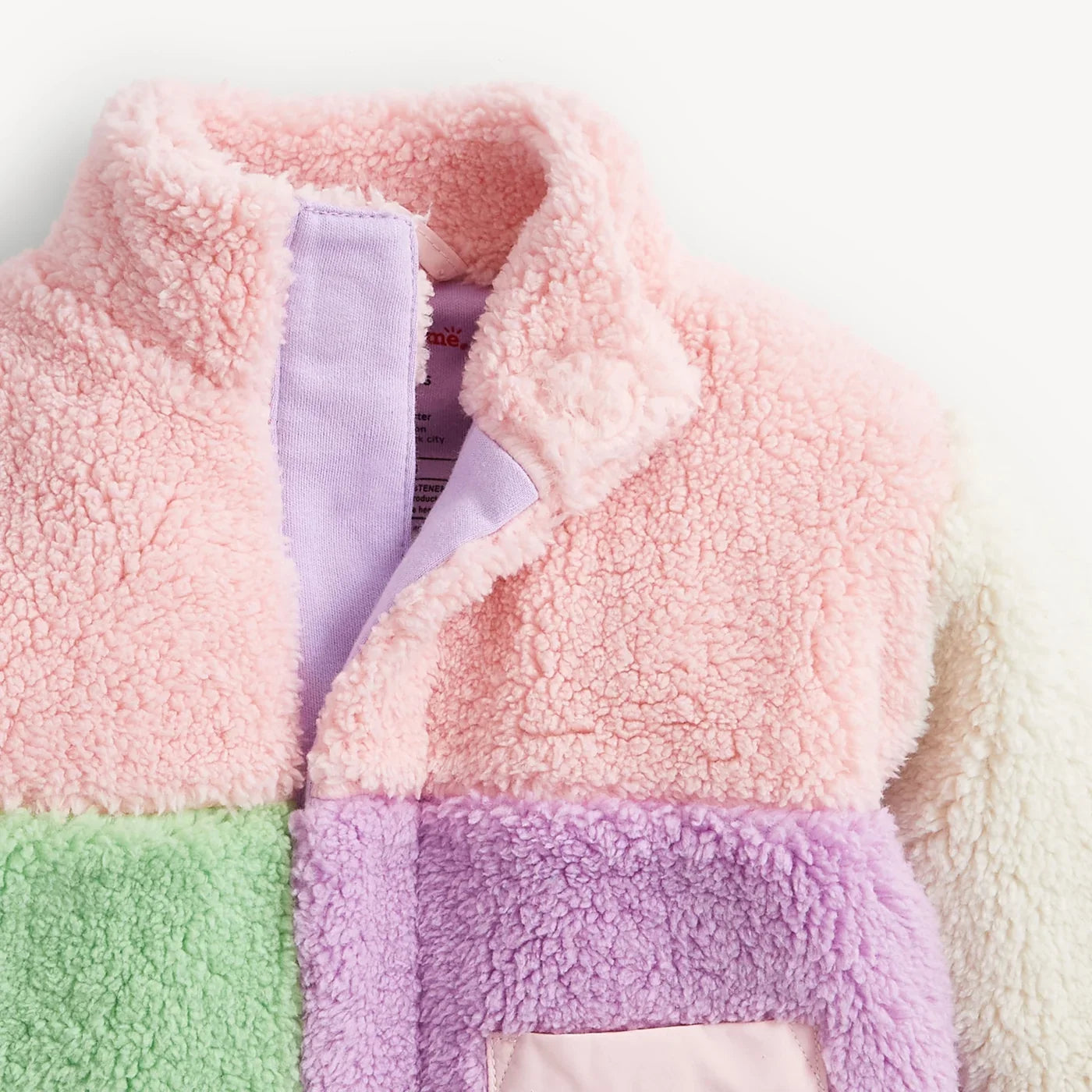 Magnetic Me Pink Colorblock Sherpa Girls Jacket