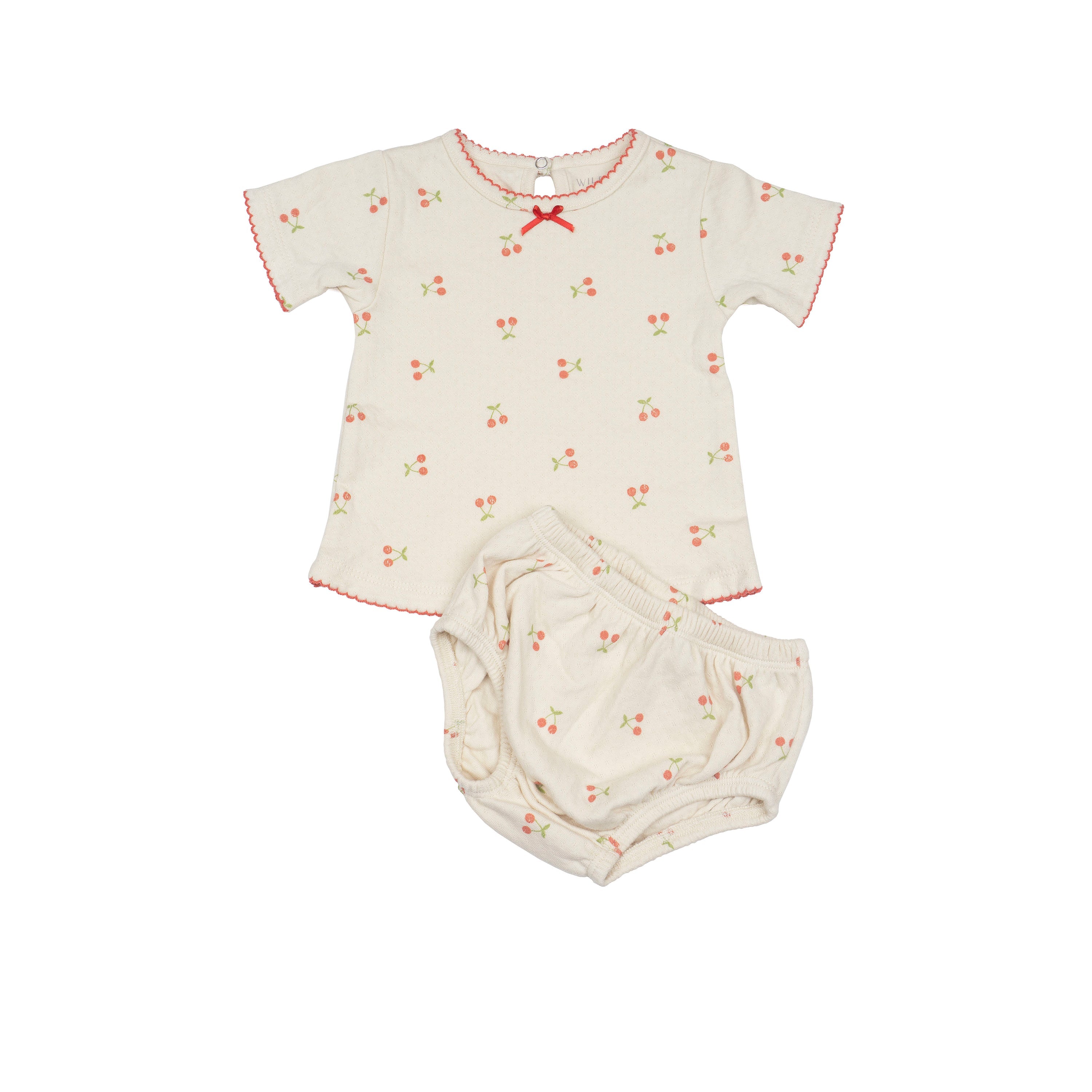Pointelle Bloomer Set in Cherries