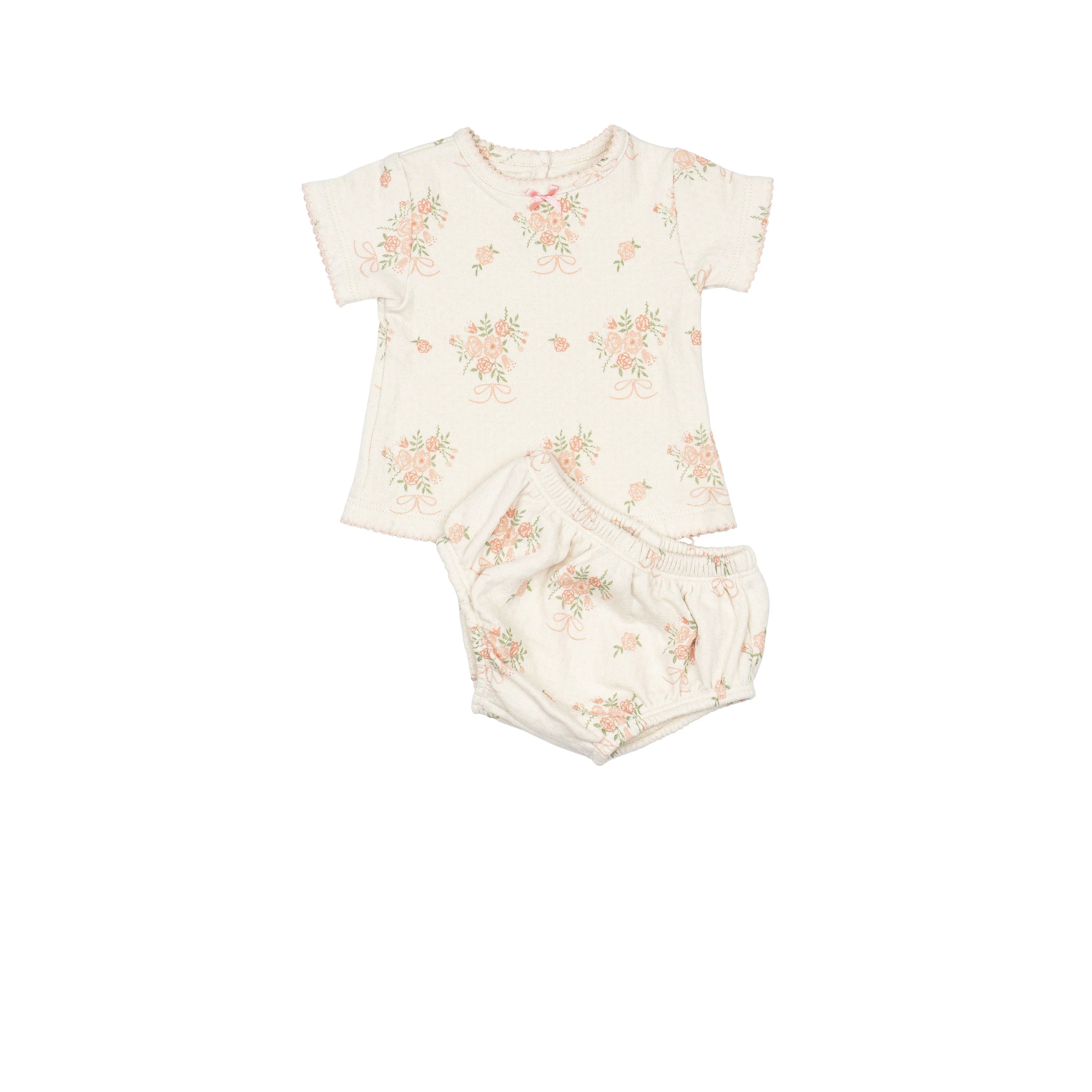 Pointelle Bloomer Set in Cherries