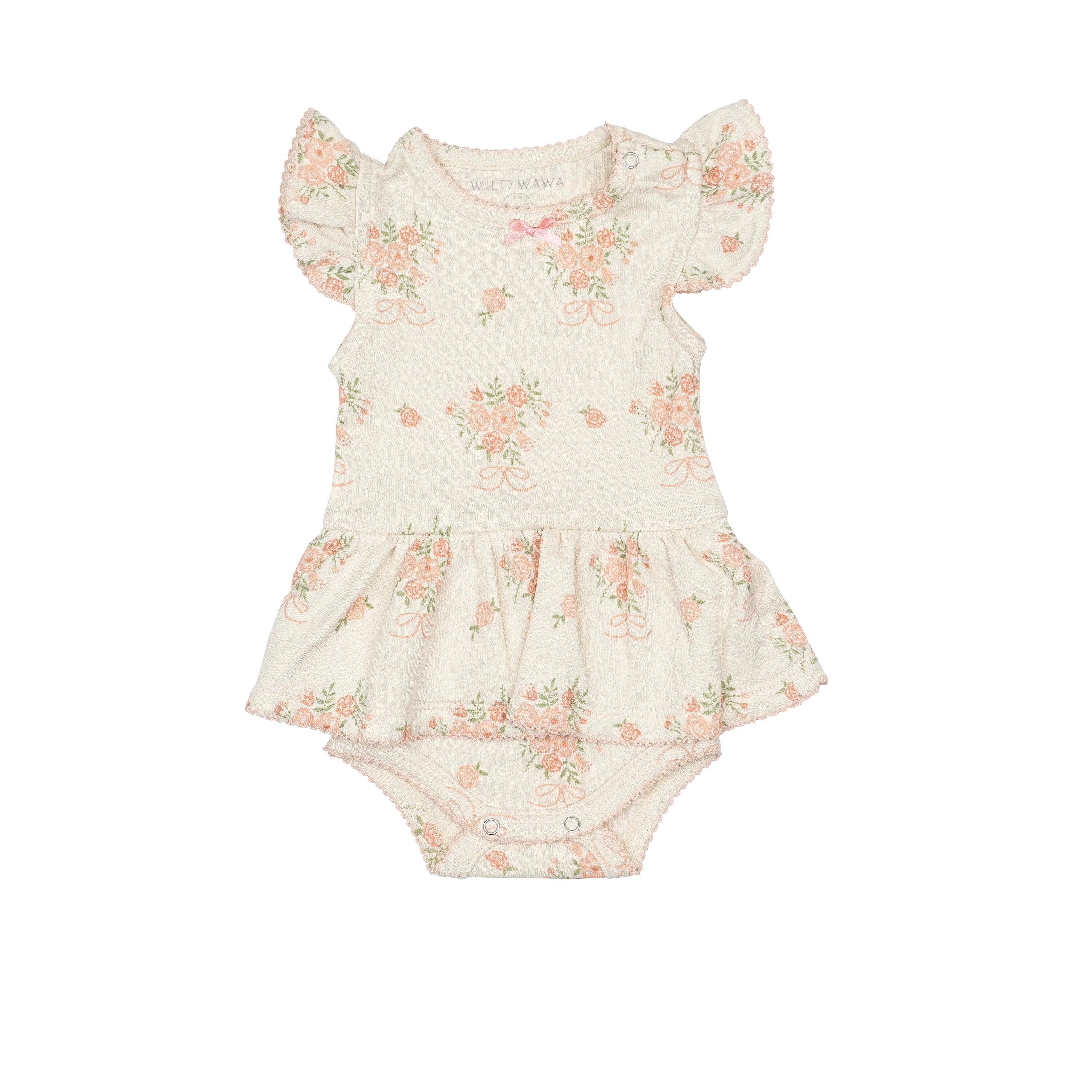 Pointelle Skirt Onesie in Parfait Pink