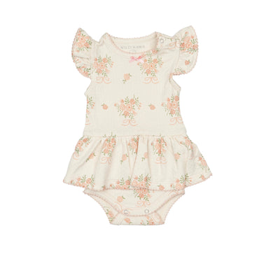 Pointelle Skirt Onesie in Parfait Pink