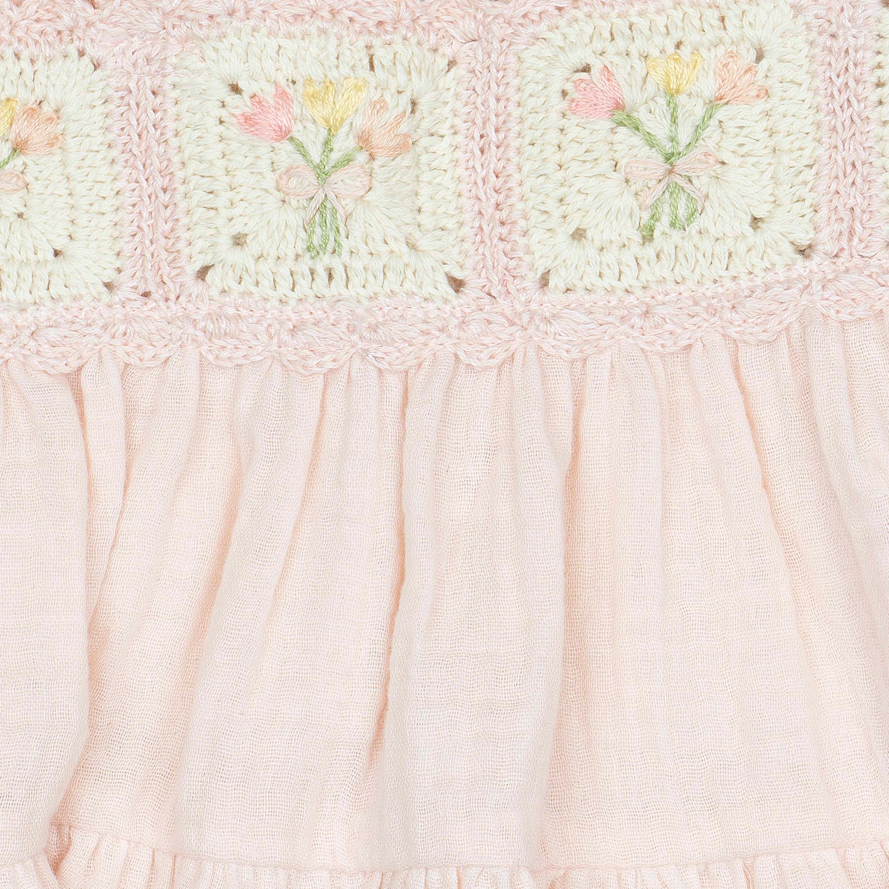 Crochet Dress in Pink Bouquet