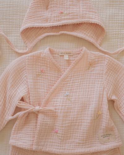 Gauze Bundle Set in Embroidered Flowers