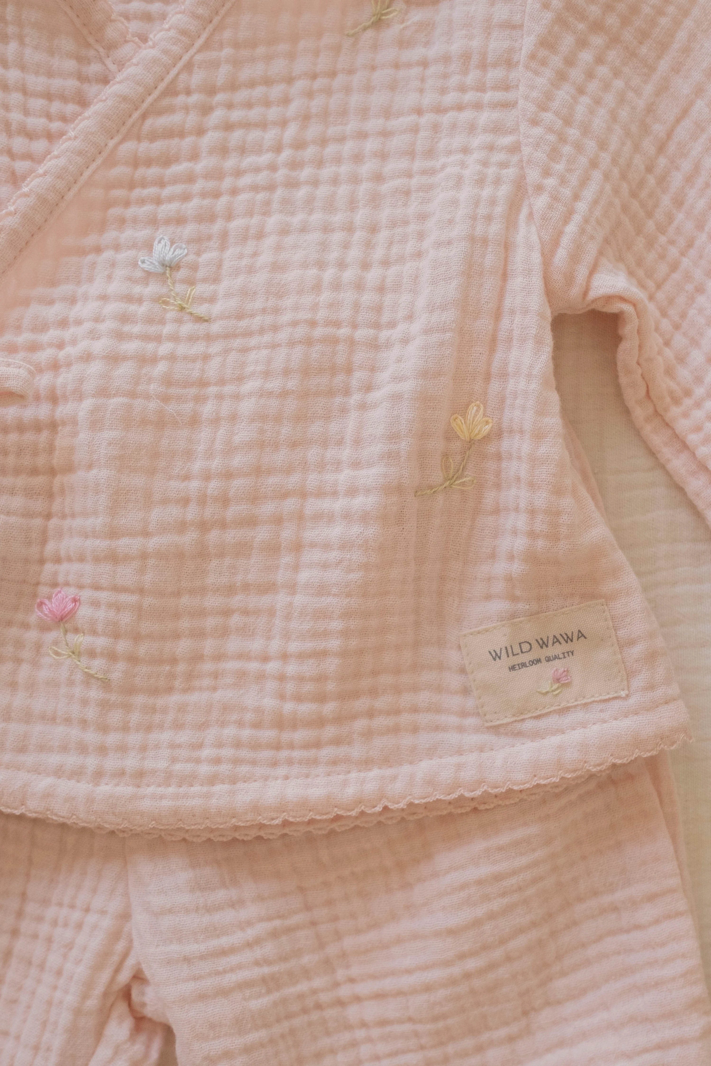 Gauze Bundle Set in Embroidered Flowers