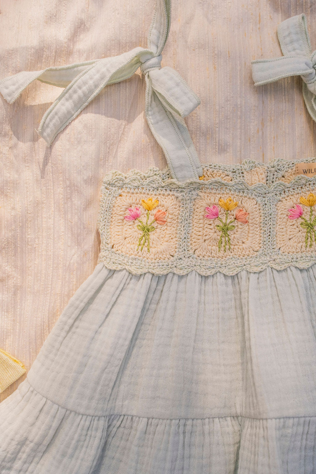 Crochet Dress in Blue Bouquet