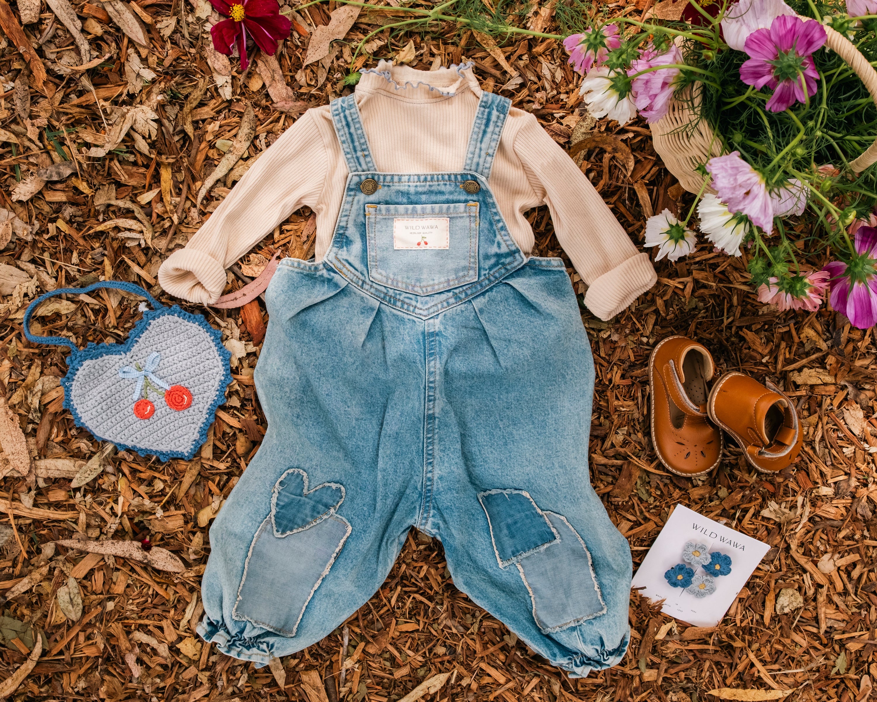 Patchwork Heart Overalls - Denim - Twinkle Twinkle Little One