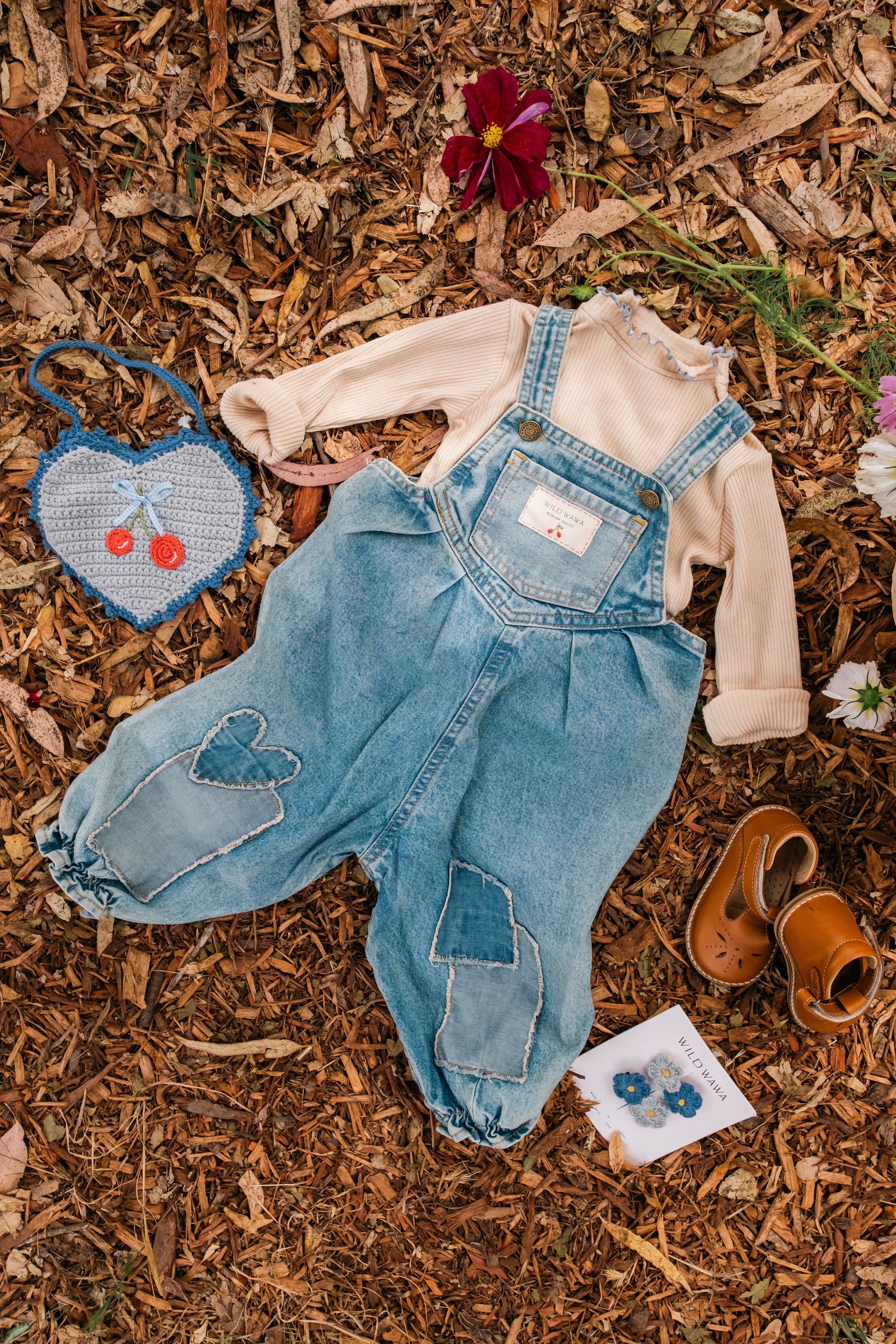 Patchwork Heart Overalls - Denim - Twinkle Twinkle Little One
