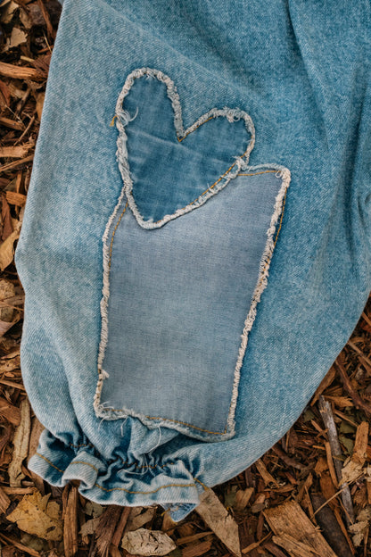Patchwork Heart Overalls - Denim - Twinkle Twinkle Little One