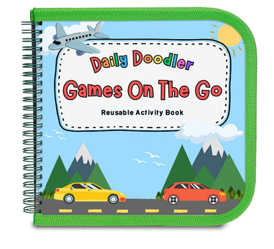 Daily Doodler Reusable Activity Book-Games on the Go, Includes 4 Wonder Stix