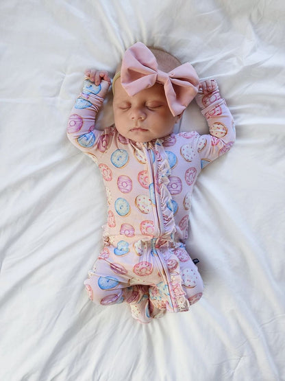 Della Ruffled Zippered Footie - Twinkle Twinkle Little One