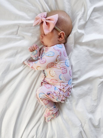 Della Ruffled Zippered Footie - Twinkle Twinkle Little One