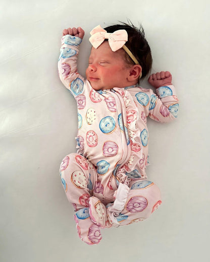 Della Ruffled Zippered Footie - Twinkle Twinkle Little One