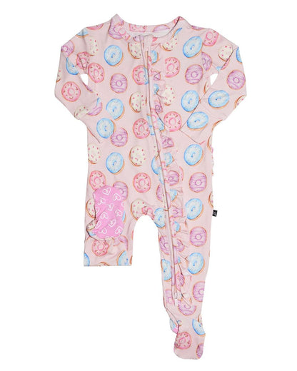 Della Ruffled Zippered Footie - Twinkle Twinkle Little One