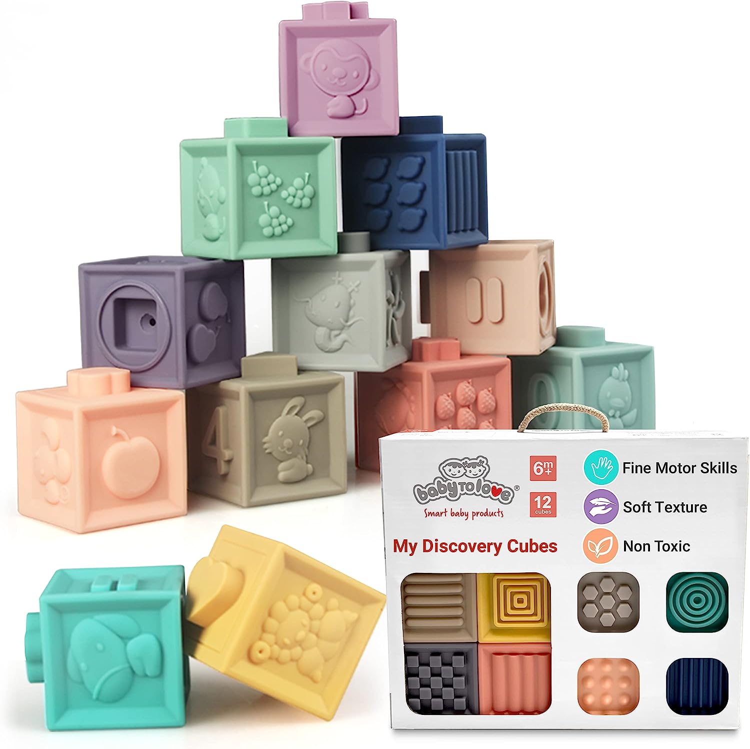 Baby Discovery Sensory Learning Cubes (12 Pieces) - Twinkle Twinkle Little One