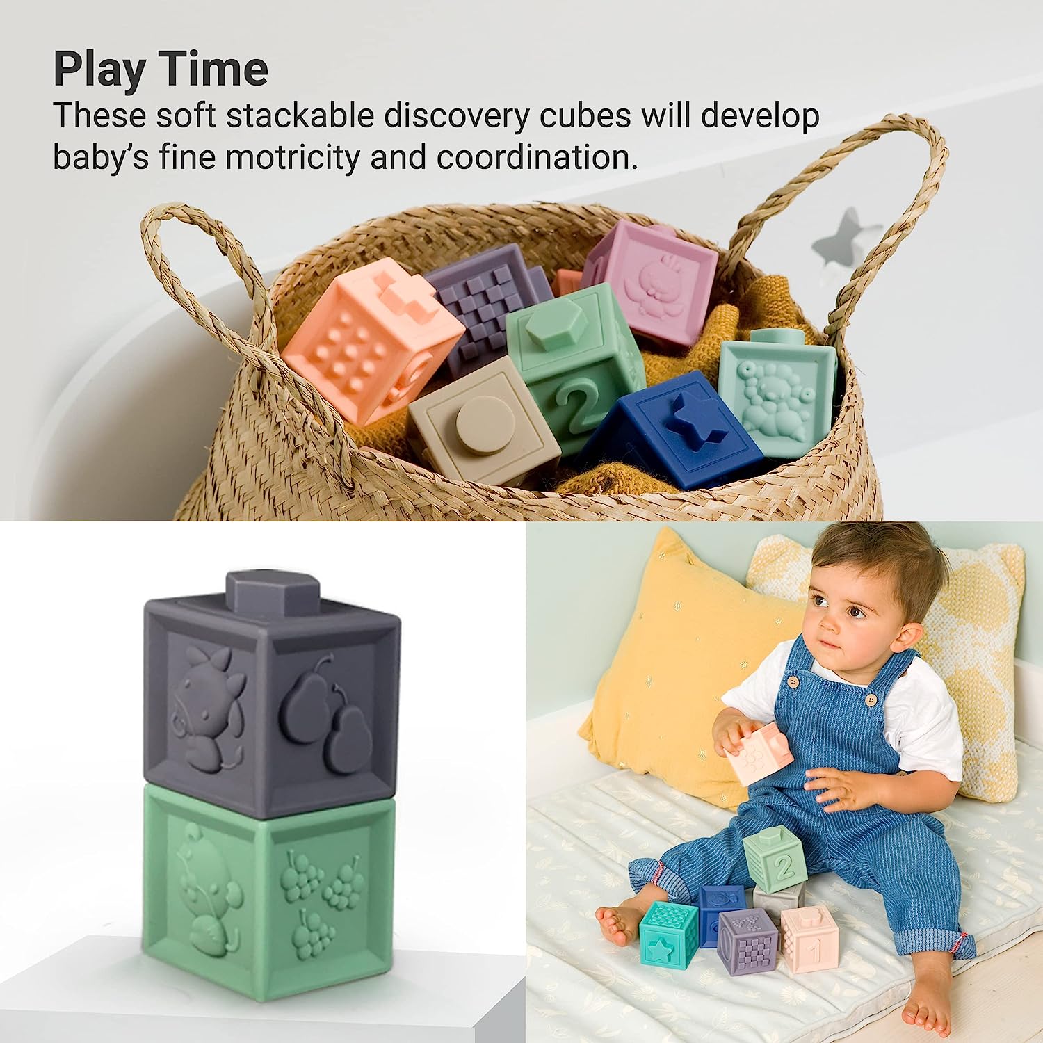 Baby Discovery Sensory Learning Cubes (12 Pieces) - Twinkle Twinkle Little One