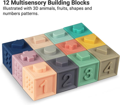 Baby Discovery Sensory Learning Cubes (12 Pieces) - Twinkle Twinkle Little One