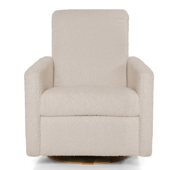 Floor Model: Drew Swivel Gliding Recliner-Sheepskin Linen with Power - Twinkle Twinkle Little One