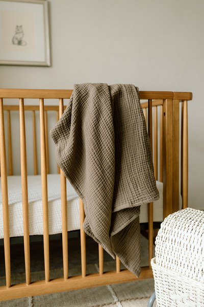 'Eggshell' Cream Premium Muslin Crib Sheet - Twinkle Twinkle Little One