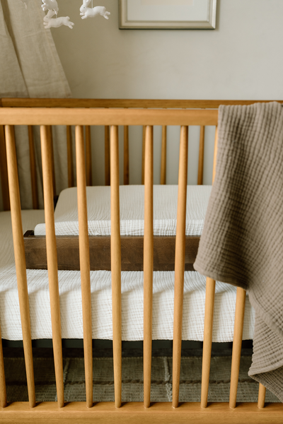'Eggshell' Cream Premium Muslin Crib Sheet - Twinkle Twinkle Little One