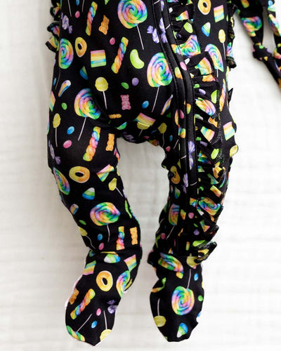 Ella Ruffled Zippered Footie - Twinkle Twinkle Little One