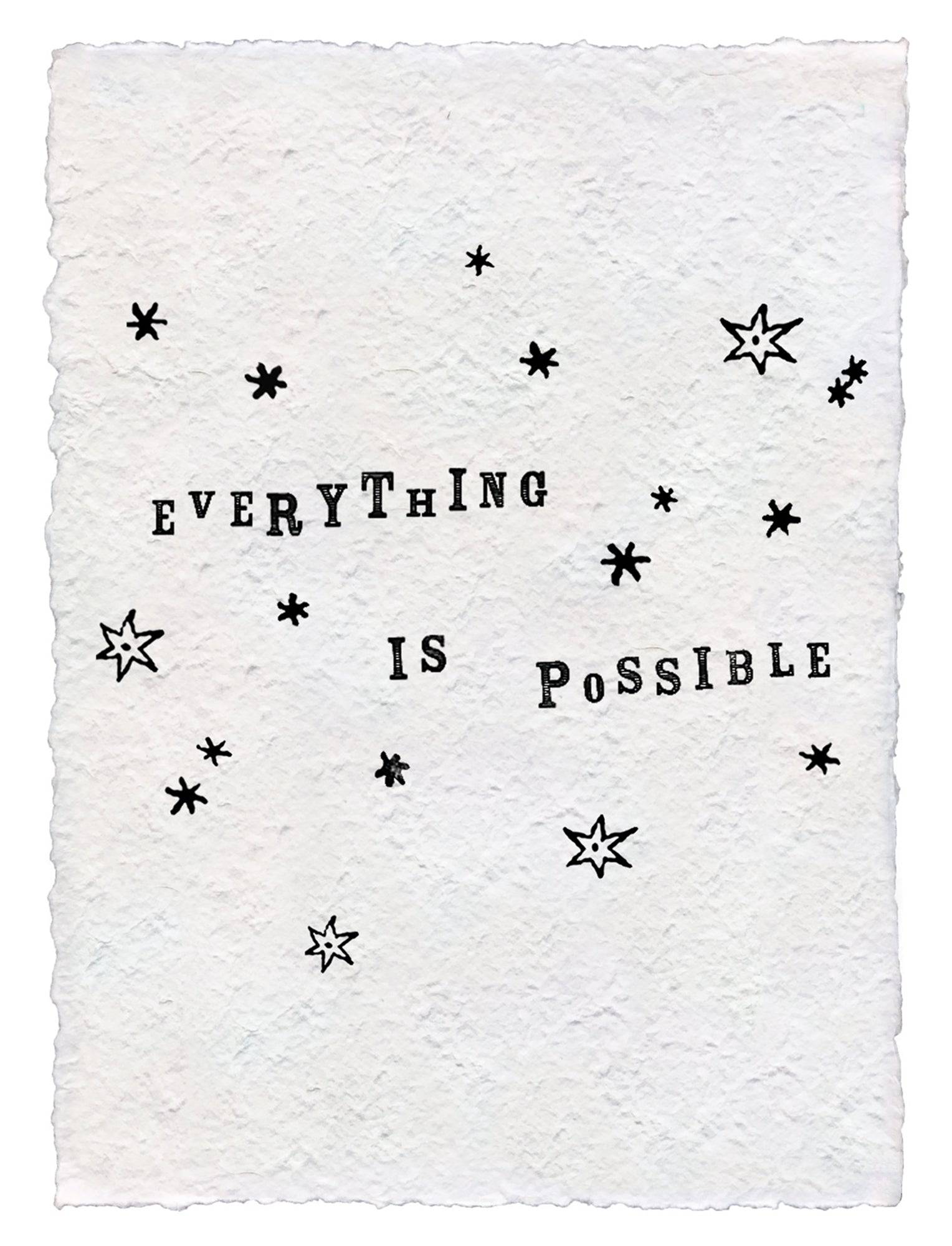 Handmade Paper Print Everything is Possible - Twinkle Twinkle Little One