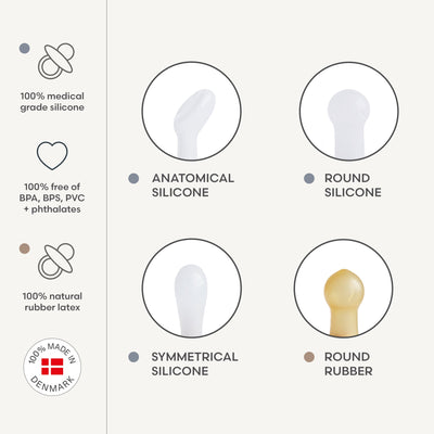 FRIGG Baby's First Pacifier Floral Heart (Blush) 4-Pack - Twinkle Twinkle Little One