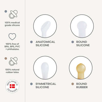 FRIGG Baby's First Pacifier Floral Heart (Blush) 4-Pack - Twinkle Twinkle Little One