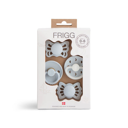 FRIGG Baby's First Pacifier Moonlight Sailing (Powder Blue) 4-Pack - Twinkle Twinkle Little One