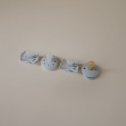 FRIGG Baby's First Pacifier Moonlight Sailing (Powder Blue) 4-Pack - Twinkle Twinkle Little One