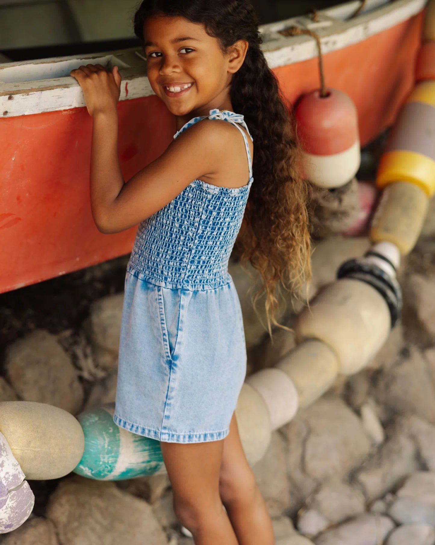 Brunch Club Romper - Denim