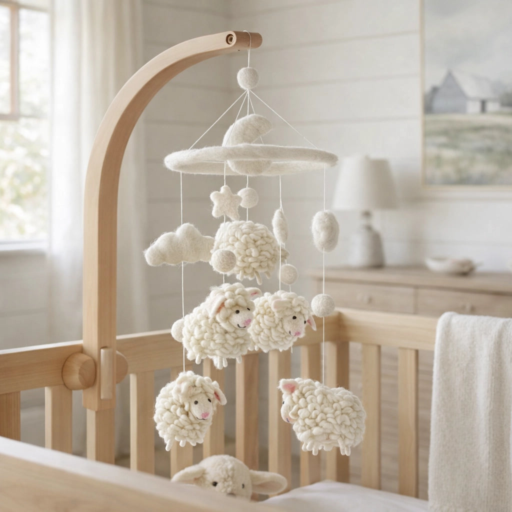 Felt Baby Mobile - Sheep