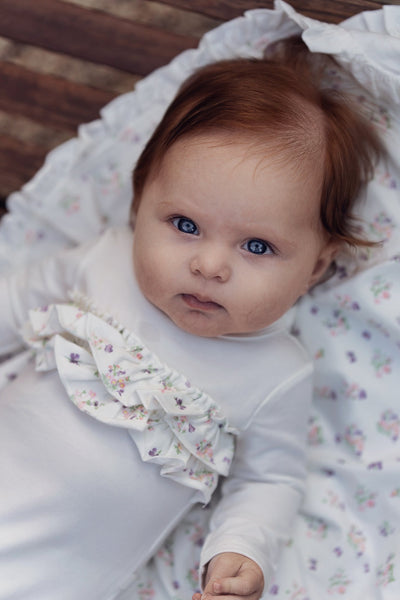 Floral Ruffle Footie - Twinkle Twinkle Little One