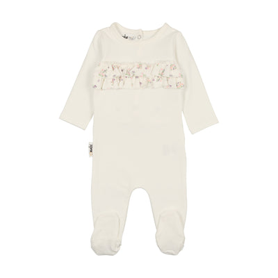 Floral Ruffle Footie - Twinkle Twinkle Little One