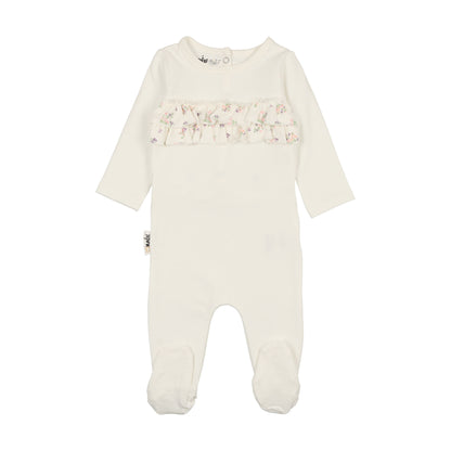 Floral Ruffle Footie - Twinkle Twinkle Little One
