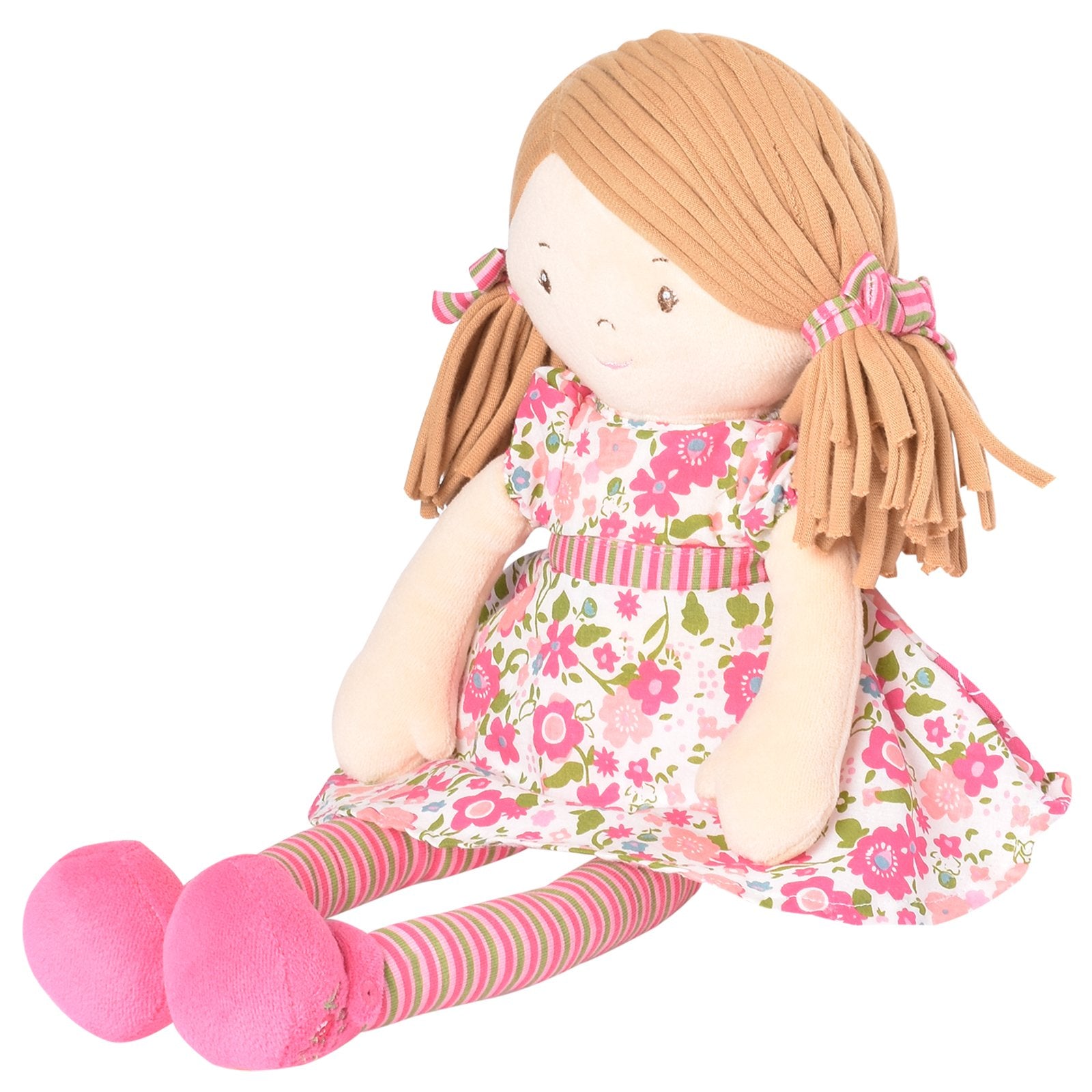 Fran Light Brown Hair with Dark Pink & Green Dress - Twinkle Twinkle Little One