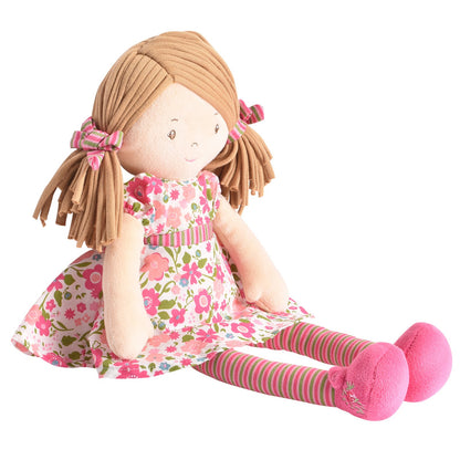 Fran Light Brown Hair with Dark Pink & Green Dress - Twinkle Twinkle Little One