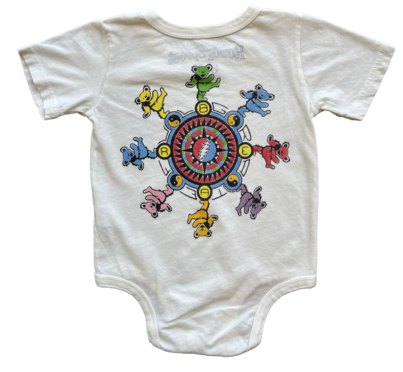 Grateful Dead Circle Dancing Bears Onesie - Vintage White - Twinkle Twinkle Little One