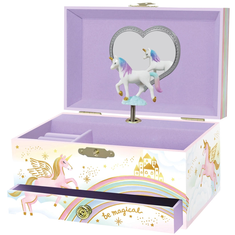 Unicorn 1 Drawer Musical Deluxe Jewelry Box - 0