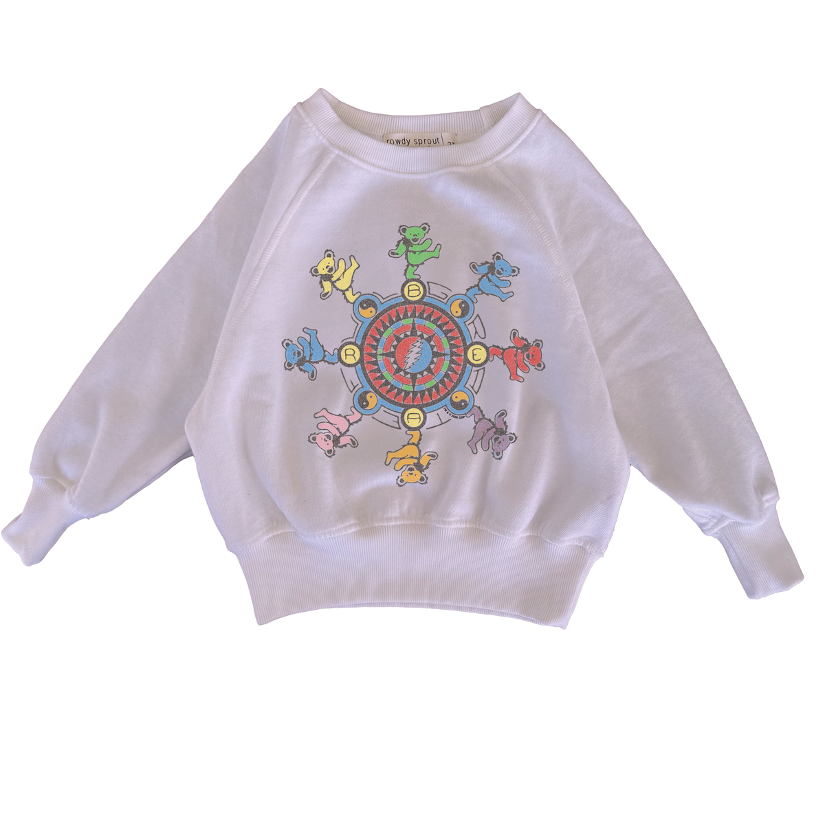 Rowdy Sprout Grateful Dead Circle Bears Raglan Sweatshirt Preppy Pink