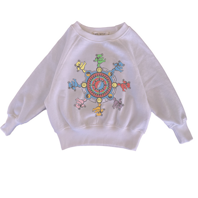 Rowdy Sprout Grateful Dead Circle Bears Raglan Sweatshirt Preppy Pink
