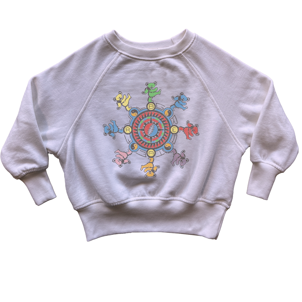 Rowdy Sprout Grateful Dead Circle Bears Raglan Sweatshirt Preppy Pink