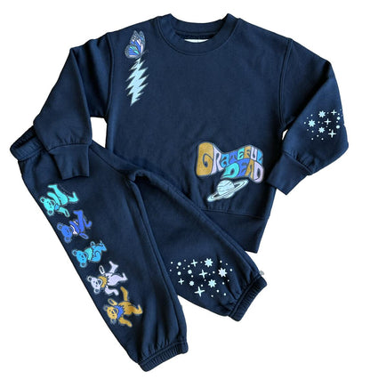 Grateful Dead Moon Black Fleece Crewneck - Twinkle Twinkle Little One