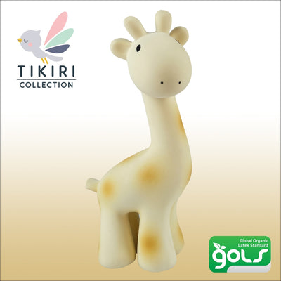 Giraffe Natural Organic Rubber Teether, Rattle & Bath Toy - Twinkle Twinkle Little One
