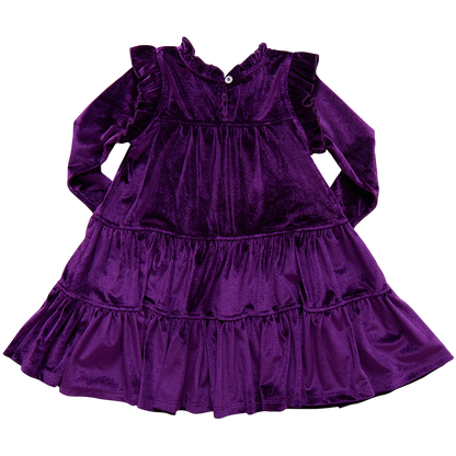 Girls Velour Kalani Dress - Plum - Twinkle Twinkle Little One