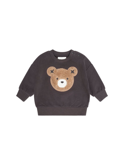 Furry Huxbear Sweatshirt - Soft Black