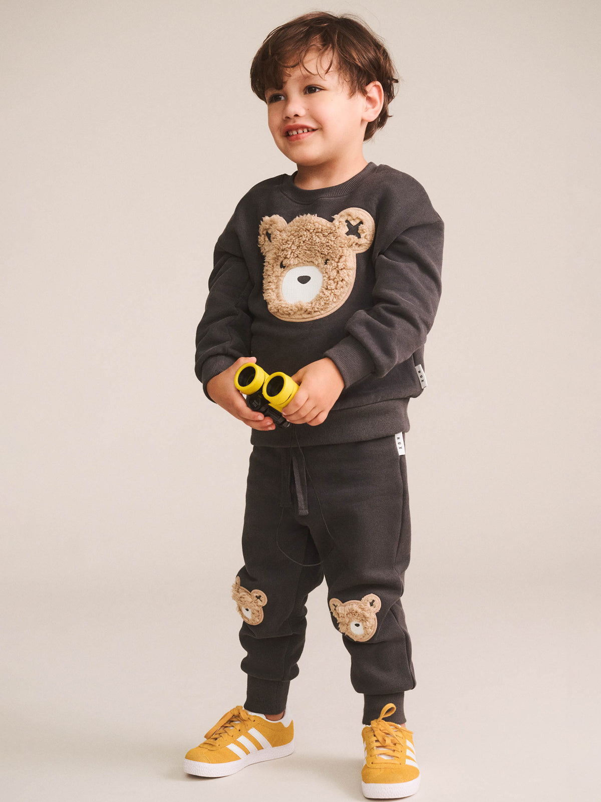 Furry Huxbear Sweatshirt - Soft Black