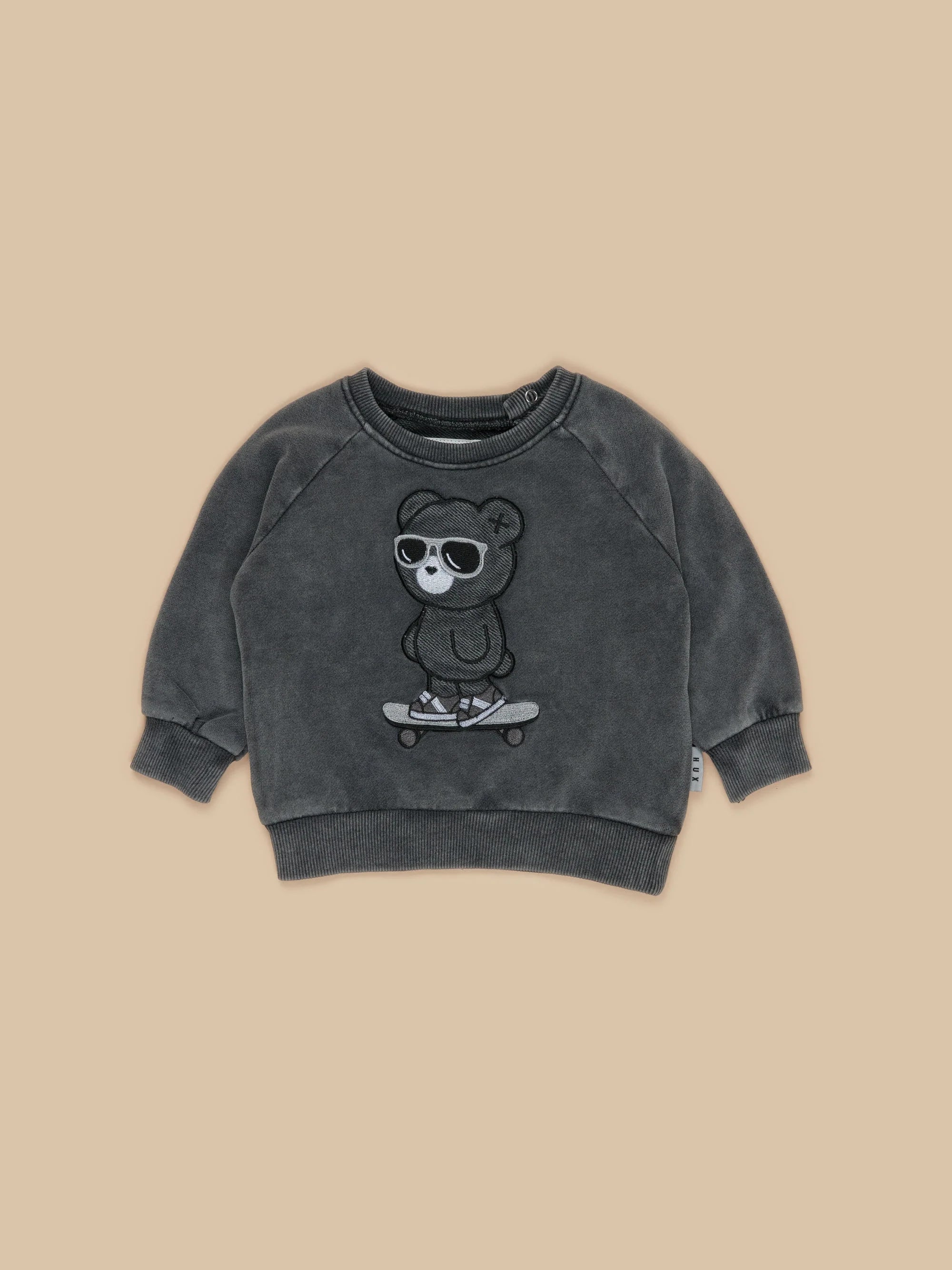 Skater Bear Sweatshirt - Vintage Black - Twinkle Twinkle Little One