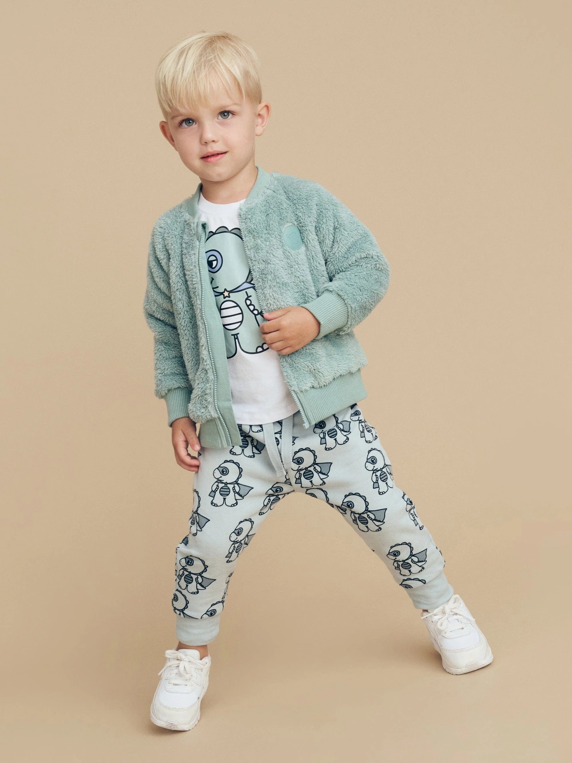 Dino Hero Fur Jacket - Slate - Twinkle Twinkle Little One