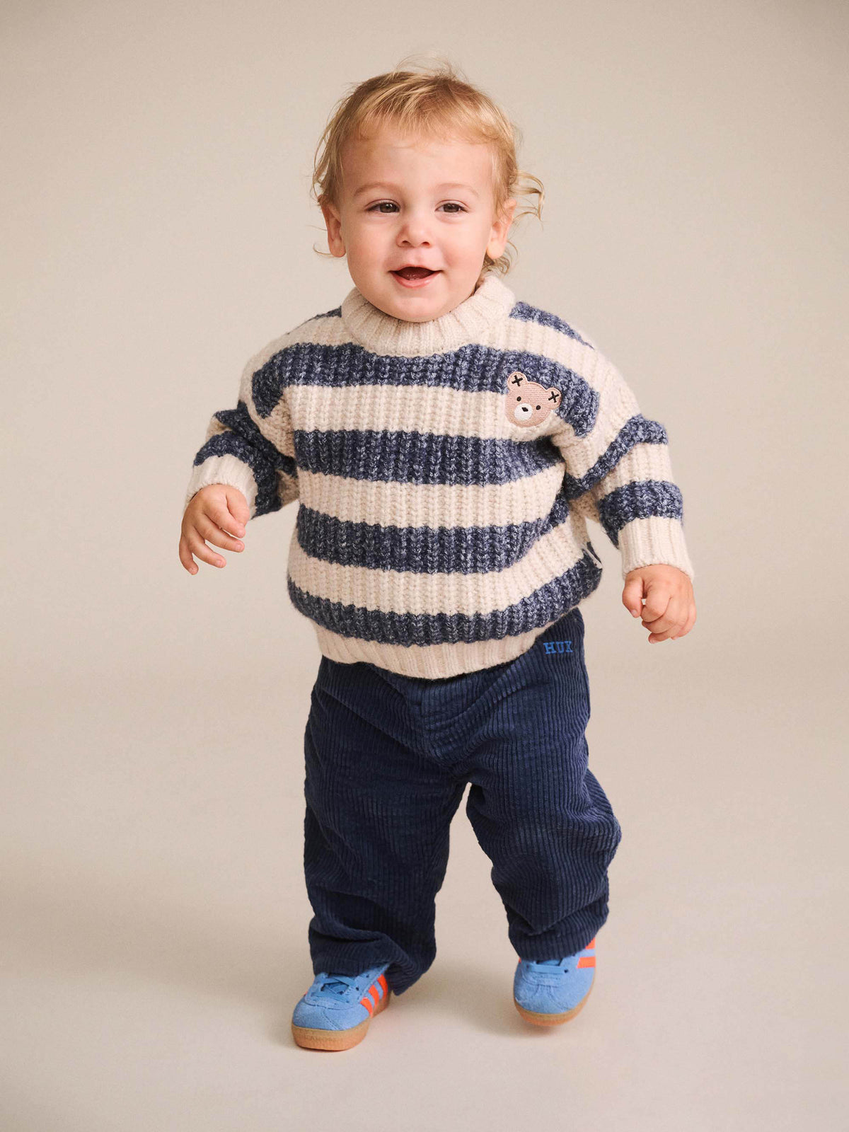 Ink Stripe Hux Embroidered Sponge Pullover - Ink / Ecru